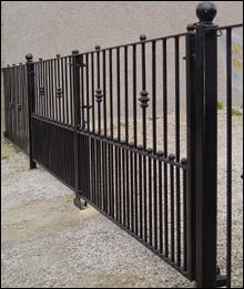 Driveway gate posts and rail sections 'Regency' style